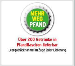 über 200 Artikel in Pfandflaschen lieferbar