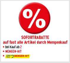 Sofortrabatte - auf fast alle Artikel durch Mengenkauf