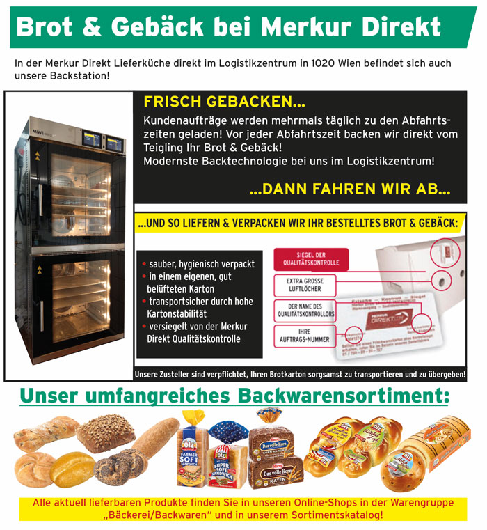 Brot und Gebäck bei Merkur Direkt, so liefern wir Ihr bestelltes Brot und Gebäck!